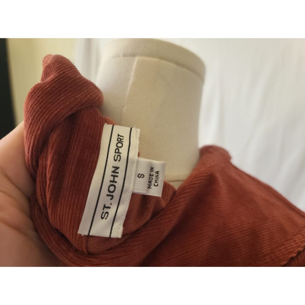 Vintage St. John Sport Womens Dark Red Corduroy Button Up Jacket Small - Picture 6 of 6